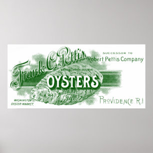 19th C. Oysters, green Poster