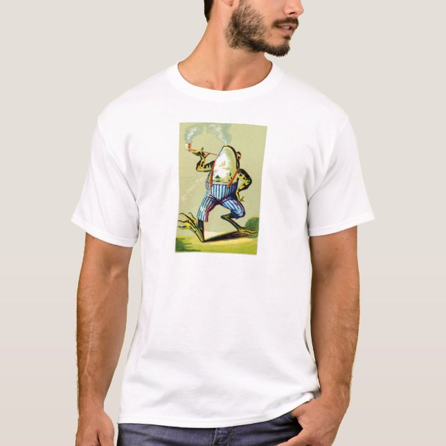 19th C. Pipe Smoking Frog T-Shirt (Front)
