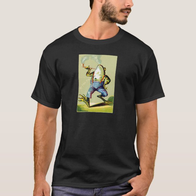 19th C. Pipe Smoking Frog T-Shirt (Front)