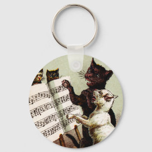 19th C. Singing Cats Key Ring