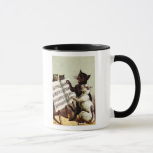 19th C. Singing Cats Mug