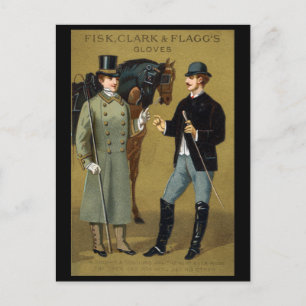 19th C. Vintage Men's Gloves Postcard