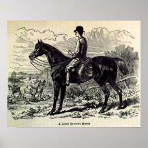 19th century A Light Hunting Horse print