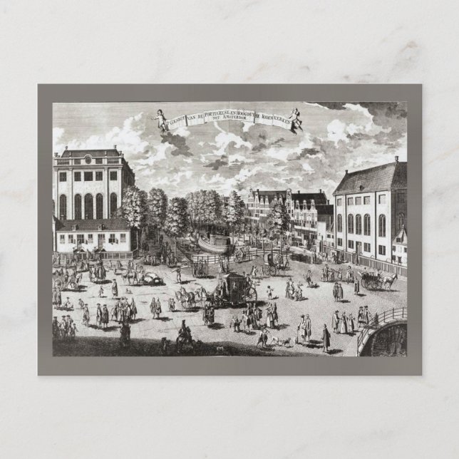19th century Amsterdam, Portuguese Synagogue Postcard (Front)