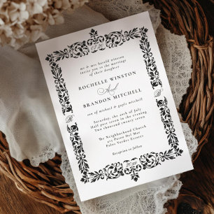 19th Century Antique Ornate Border Invitation