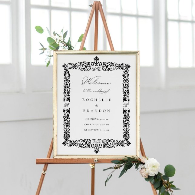 19th Century Antique Ornate Border Wedding Welcome Poster (Creator Uploaded)