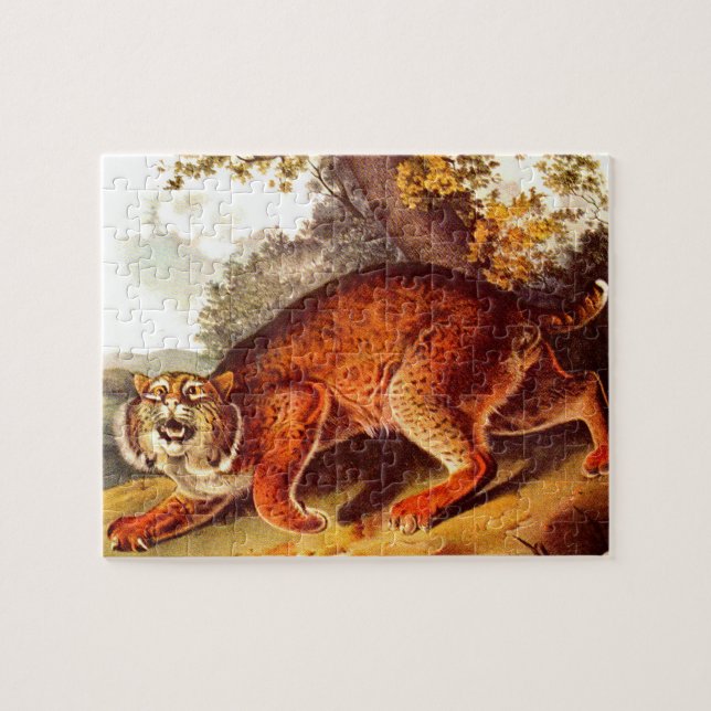 19th century bobcat print jigsaw puzzle (Horizontal)