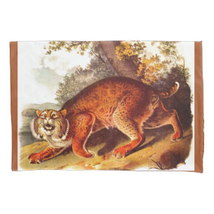 19th century bobcat print pillowcase