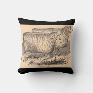 19th century Cotswold ewes print Cushion