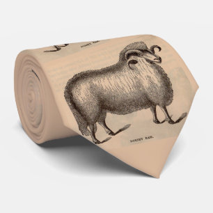 19th century Dorset ram sheep print Tie