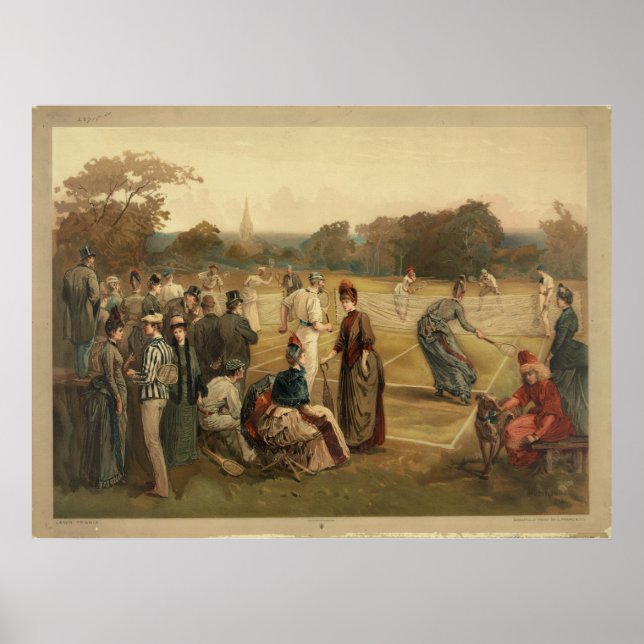 19th Century Game of Women's Lawn Tennis from 1887 Poster (Front)