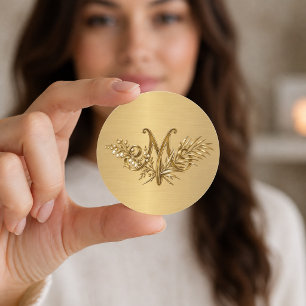 19th Century Marian Catholic Monogram Classic Round Sticker