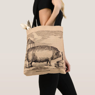 19th century pig print ‘Breeder in Good Flesh’ Tote Bag