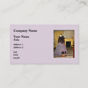 19th Century Plaid Dress Business Card