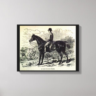 19th century print A Light Hunting Horse
