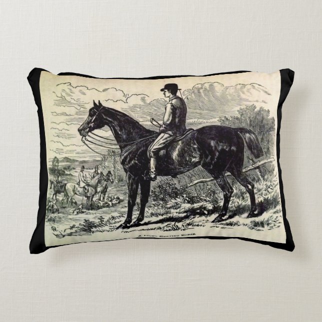 19th century print A Light Hunting Horse Decorative Cushion (Front)