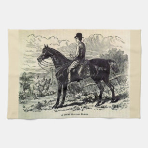 19th century print A Light Hunting Horse Tea Towel