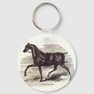 19th century print An English Roadster horse Key Ring