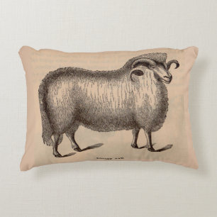 19th century print Dorset ram Decorative Cushion