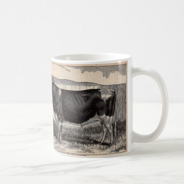 19th century print Holstein bull Coffee Mug (Right)