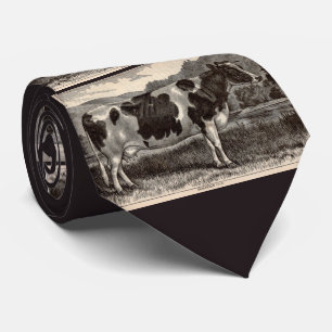 19th century print Holstein cow print Tie