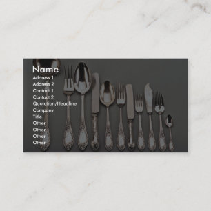19th century silver cutlery, Warsaw, Poland Business Card