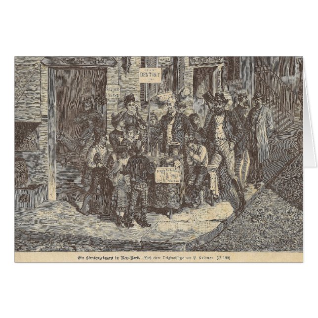 19th Century Street Dentist in New York - Antique (Front Horizontal)