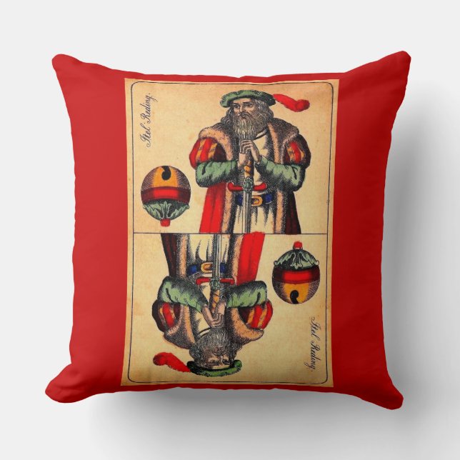 19th century tarot card no. 2 print cushion (Front)