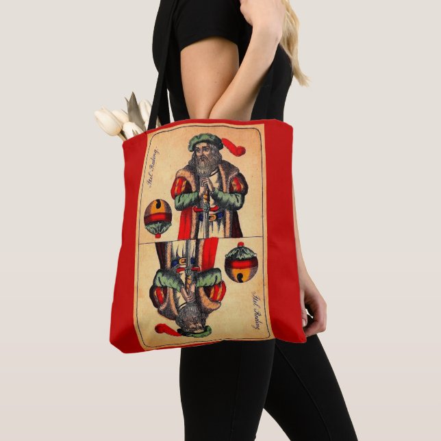 19th century tarot card no. 2 print tote bag (Close Up)