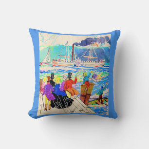 19th century yacht race cushion