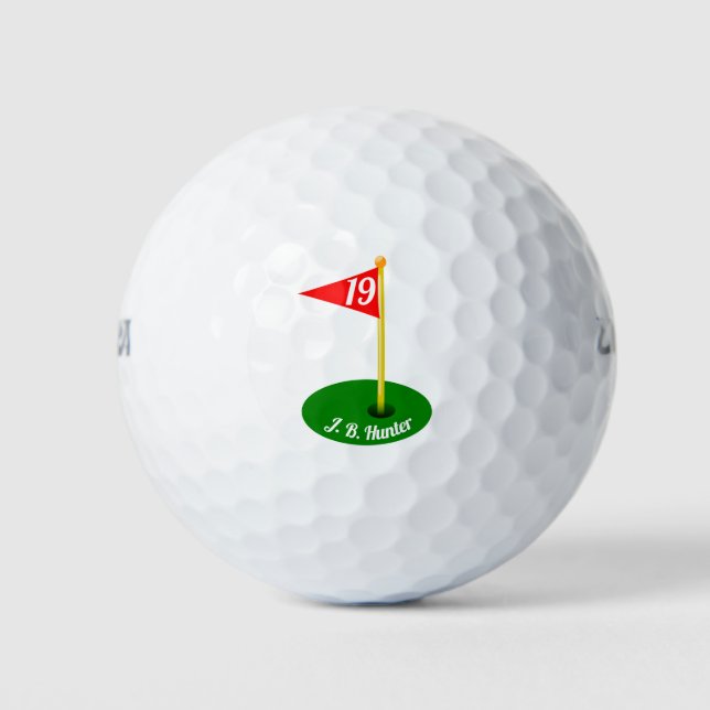 19th Hole and Your Text Golf Balls (Front)