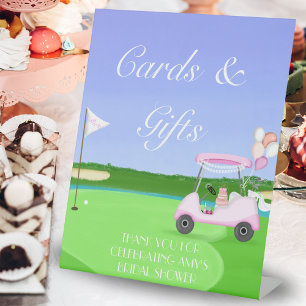 19th Hole Bridal Shower Golf Cards & Gifts Pedestal Sign