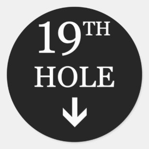 19th Hole Down Arrow Golf Classic Round Sticker
