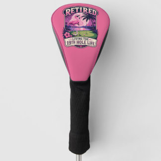 19th Hole Golf Retirement Humour Funny Flamingo Head Cover