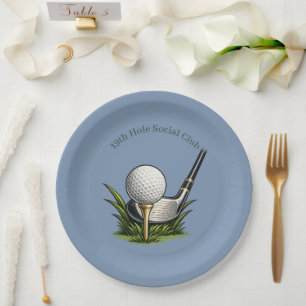 19th Hole Golf Retirement Party Paper Plates