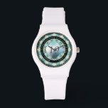 19th Wedding Anniversary Acquamarine   Watch<br><div class="desc">Ok,  you're looking for a watch,  she loves mandalas and striking bold designs AND it's their 19th wedding anniversary? Then you've found the perfect watch to "gift" her,  exclusively at my shop at Zazzle!</div>