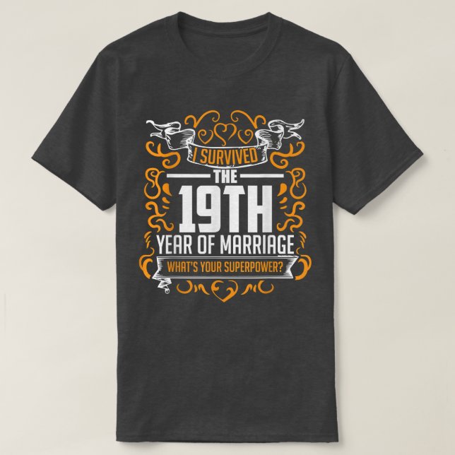 19th Wedding Anniversary Gifts 19 Year T  For Her  T-Shirt (Design Front)