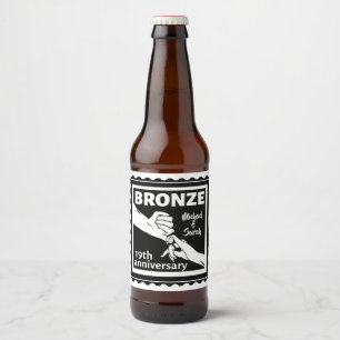 19th wedding anniversary holding hands beer bottle label