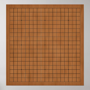 19X19 Goban Brown Wood Customisable Background Poster