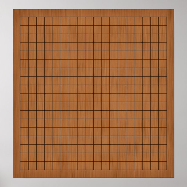 19X19 Goban Brown Wood Customisable Background Poster (Front)