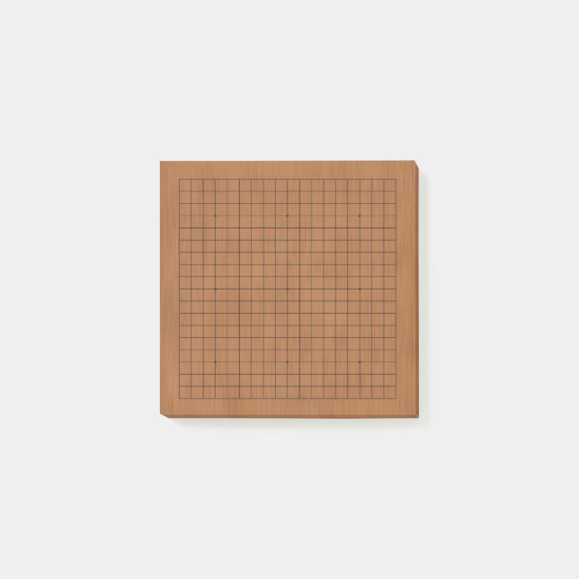 19x19 Miniature Goban Brown Wood Grain Post-it Notes (Front)