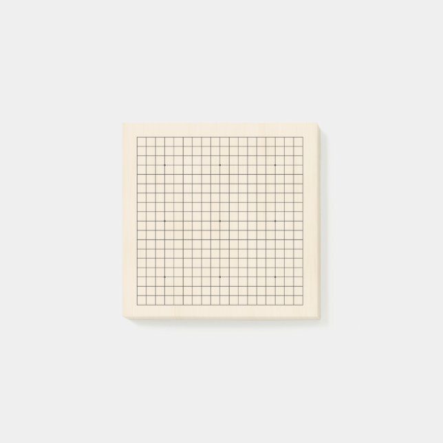 19x19 Miniature Goban Pale Wood Grain Post-it Notes (Front)