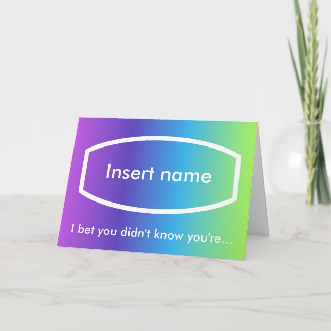 1,000,000,000 seconds card (personalised front) (Front)