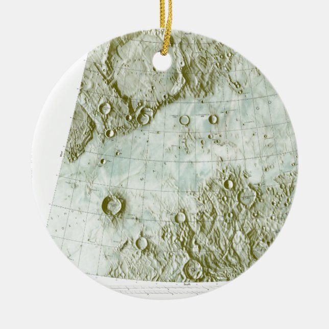 1:000 000 scale lunar chart ceramic tree decoration (Front)