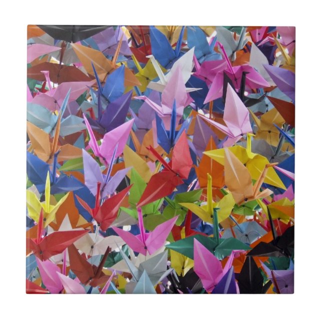 1,000 Origami Paper Cranes Tile (Front)