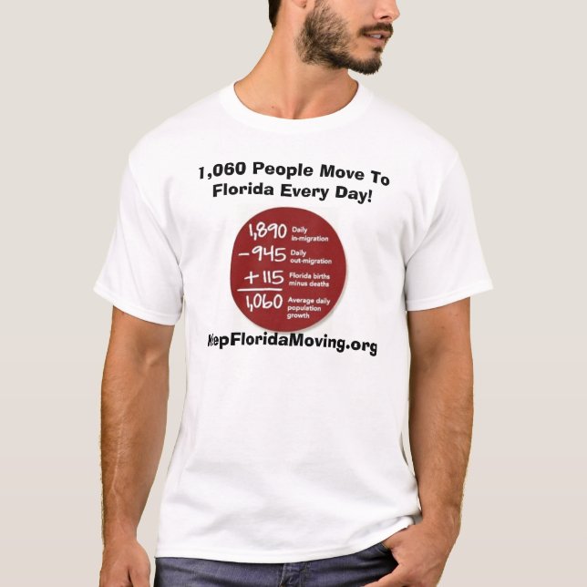 1,060 People Move To Florida Every Day T-Shirt (Front)