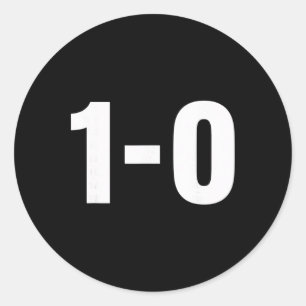 1-0 Footll Score Funny Soccer Fan Scoreboard Desig Classic Round Sticker