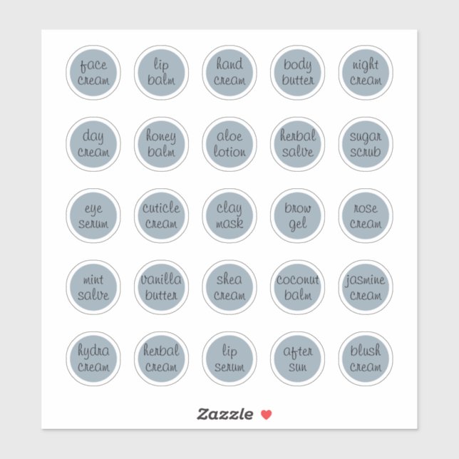 1.14" Dusty Blue Custom Cosmetic Jar Cream Balm St (Sheet)