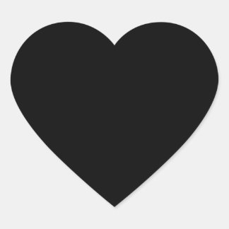 1 1/2" solid black matte finish heart stickers