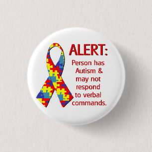 (1 1/4") Autism Alert 1 3 Cm Round Badge